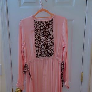 Pink with cheetah print dress